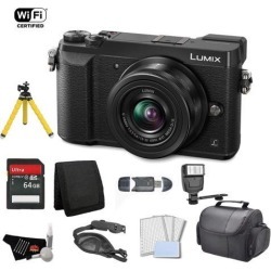Panasonic Lumix 4k Mirrorless Micro Four Thirds Digital Camera with 12-32mm Lens (Black) Bundle with 64GB Memory Card + Carrying Case + More
