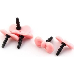 Bowknot Shaped Mobile Cell Phone Earphone Jack Anti Dust Ear Cap Stopper 5pcs