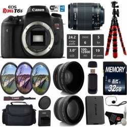Canon EOS Rebel T6S DSLR Camera 18-55mm is STM Lens Deluxe Combo