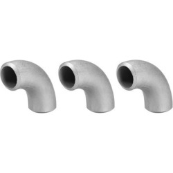 Stainless Steel 304 Butt-Weld Pipe Fitting Long Radius 90 Degree Elbow 3/8-inch OD Schedule 10 Pipe Size 3pcs