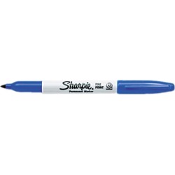 Sharpie 30003 Permanent Marker, Fine Point, Blue, Dozen