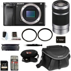 Sony A6000 Alpha A6000 Mirrorless Digital Camera (Body) with 55-210mm Lens and 32GB Deluxe Accessory Kit