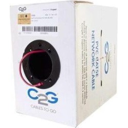 C2G 56012 Cat5e Bulk Cable - Unshielded Ethernet Network Cable with Solid Conductors, Riser CMR-Rated, TAA Compliant, Red (1000 Feet, 304.8 Meters).