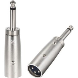 XLR Male to 1/4' Male TRS Adapter, Gender Changer - XLR-M to 6.35mm Coupler Adapters, Microphones Plug In Audio Connector, Mic Male Plug 2pcs