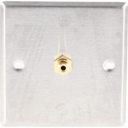 Unique Bargains Metal Wallplate Panel Single RCA Female Audio Jack Connector Silver Tone