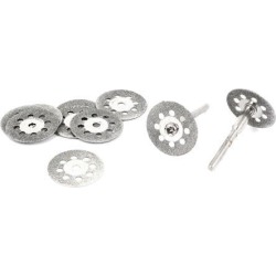 Unique Bargains 10 Pcs 22mm Diamond Coated Rotary Cut Off Grinding Wheel Discs w 1/8' Mandrel