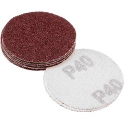 2-inch Hook and Loop Sanding Discs, 40-Grits Grinding Abrasive Aluminum Oxide Flocking Sandpaper for Random Orbital Sander 10pcs