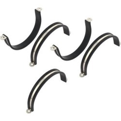 90mm EPDM Rubber Lined 304 Stainless Steel Clip Wire Fuel Hose Pipe Clamps 5pcs