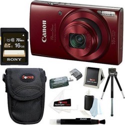 Canon PowerShot ELPH 180 20 MP Digital Camera (Red) w/ 16GB Accessory Bundle
