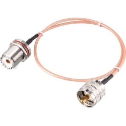 UHF SO239 Female to UHF PL259 Male Coax Cable Low Loss RG316 1.5 ft