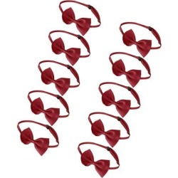 10Pcs Classic Pre-Tied Bow Tie Formal Solid Tuxedo for Children Wine Red