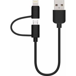 Skiva Short 2-in-1 Sync & Charge Cable w/ Lightning & micro USB connector CB137