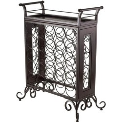 Winsome Wood Silvano Wine Rack 5x5 with Removable Tray, Dark Bronze - 87523