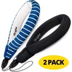 Ringke Floating Strap (2 Pack) Universal Waterproof Float for All Devices: GoPro, Digital Camera, Mobile Phones, and More - Navy Stripes+Black