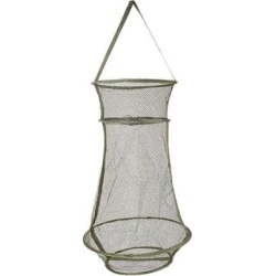Unique Bargains 23' x 13' Nylon Metal Portable Fishing Landing Net Fish Angler Mesh Keepnet for Fishermen Army Green