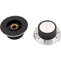 2pcs 24mm Dia Top Volume Control Rotary Potentiometer Knob Cap for 6mm Shaft