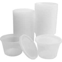 30pcs 16oz Plastic Food Storage Meal Prep Soup Containers Box with Lids Leak Resistant Stackable Reusable Microwave Freezer Safe
