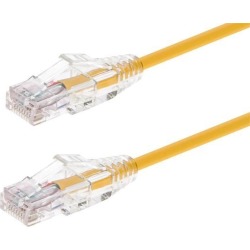 Monoprice SlimRun Cat6 Ethernet Patch Cable - Network Internet Cord - RJ45, Stranded, 550Mhz, UTP, CMR, Riser Rated, Pure Bare Copper Wire, 28AWG.