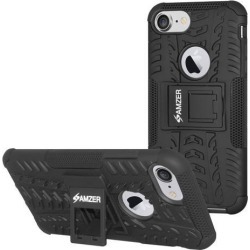 Amzer Hybrid Warrior Case - Black/ Black for iPhone 7