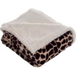 Lavish Home Throw Blanket, Fleece/Sherpa, Giraffe