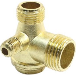 Unique Bargains Replacement Part 10mm 16mm 21mm 3 Outlets Male Thread Air Compressor Check Valve