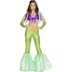 Roma Costume 4656-AS-L 2 Piece Poseidon-s Daughter Adult Costume, Purple & Green - Large