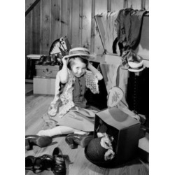 Posterazzi SAL255424887 Girl Trying on Mothers Clothes Poster Print - 18 x 24 in.