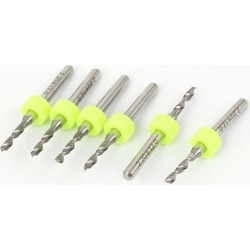 2.2mm Tip Spiral Flute Carbide PCB Micro Drill Bits Woodworking Tools 6 Pcs