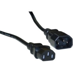Cable Wholesale Computer / Monitor Power Extension Cord, C13 to C14, 10 Amp, UL / CSA rated, 6 foot - Black