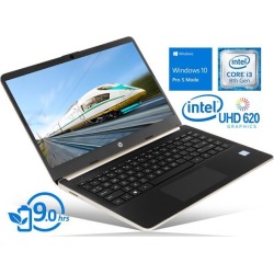 HP 14 Notebook, 14' HD Touch Display, Intel Core i3-8145U Upto 3.9GHz, 4GB RAM, 128GB SSD, HDMI, Card Reader, Wi-Fi, Bluetooth, Windows 10 Pro S Mode
