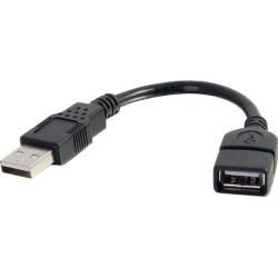 C2G 52119 USB Extension Cable - USB 2.0 A Male to A Female Extension Cable, Black (6 Inches)