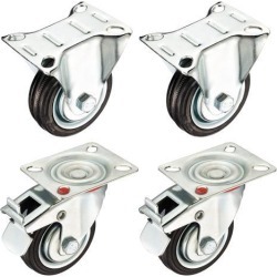 Unique Bargains4 Pack 3-inch Caster Wheel, 2 Brake Swivel 2 Rigid, 110 lbs Load Capacity Each