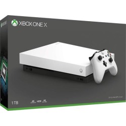 Microsoft Xbox One X 2TB Solid State Hybrid Drive Limited Edition White Gaming Console with Wireless Controller - Native 4K - HDR - Enhanced by
