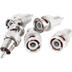 Unique Bargains 5 Pieces BNC Male Plug to RCA Male Adapter Connector Coupler