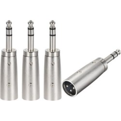 XLR Male to 1/4' Male TRS Adapter, Gender Changer - XLR-M to 6.35mm Balanced Coupler Adapters, Balanced Plug In Audio Connector, Mic Male Plug 4pcs
