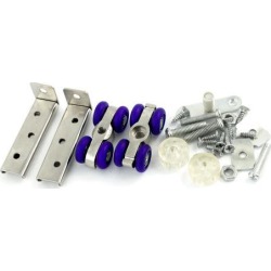 Unique Bargains 2 Pcs 0.7' Diameter Plastic 4 Wheel Slide Door Roller for Closet Cupboard