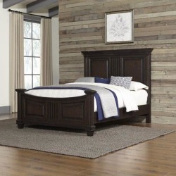 Home Styles Prairie Home Panel Bed, Black Oak Finish, Queen
