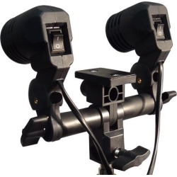 Double Head AC Swivel Socket Photography Umbrella Bracket Flash Lamp Bulb Holder