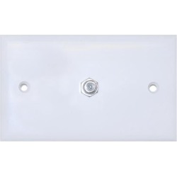 Cable Wholesale TV Wall Plate with 1 F-Pin Coupler White