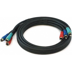 Monoprice 6ft 22AWG 3-RCA Component Video/Audio RG-59/U Coaxial Cable - Black