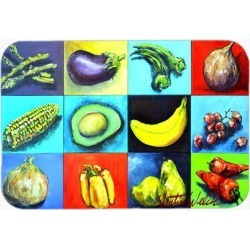 Mixed Fruits and Vegetables Glass Cutting Board Large MW1227LCB