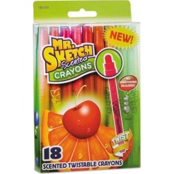 Mr. Sketch 1951331 Scented Crayons, Wax, Assorted, 18/Pack