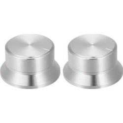 2pcs Potentiometer Knobs Solid Aluminum Volume Control Knob Amplifier Electric Guitar Finish Silver Tone for 6mm Shaft