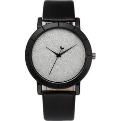 Fashion Cute Women Watches Quartz Precise Timing Ladies Faux Leather Flash Sky Stars Moon Needle Wrist Watch