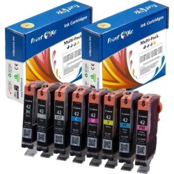 Canon CLI-42 Compatible 8 Premium Quality Ink Cartridges; CLI42 Black, Cyan, Magenta, Yellow, Photo Cyan, Photo Magenta, Grey, & Light Grey) for.