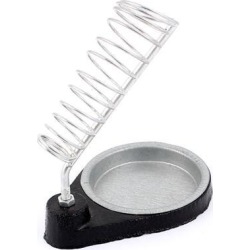 Unique Bargains Black Metal Oval Base Spring Coil Soldering Solder Iron Stand Holder w Tray