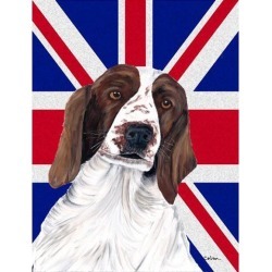 Springer Spaniel with English Union Jack British Flag Flag Garden Size SC9837GF