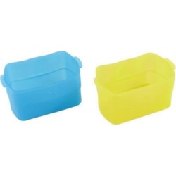 Unique Bargains 2 Pcs Blue Yellow Photoflash Bounce Flash Diffuser for Canon 580EX II