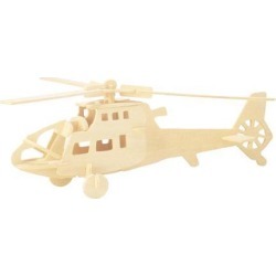 Children Gift DIY 3D Fighter Plane Wooden Jigsaw Assemble Puzzle Toy