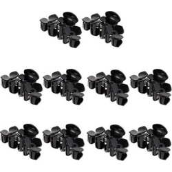 10 Pieces Flower Plastic Hair Claw Clip 5 Clamps Hair Accessories Black